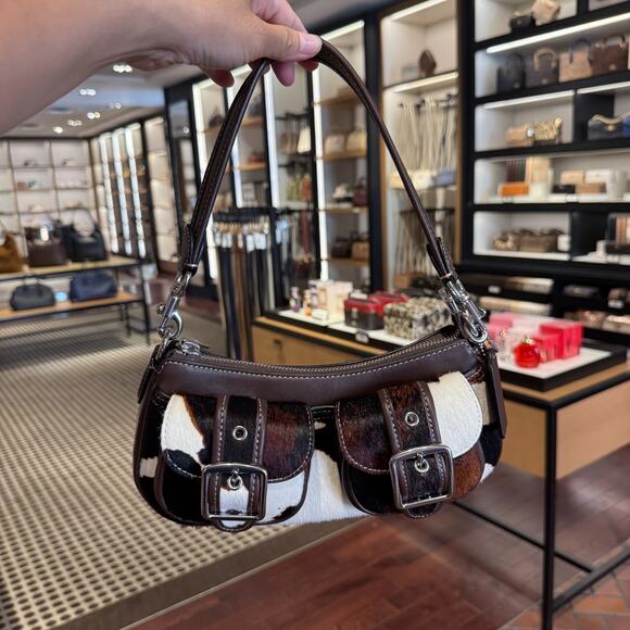 Coach Ashton Bag With Cow Print CCC83 cow printed haircalf/Sv/Cow Multi - Picture 1 of 14